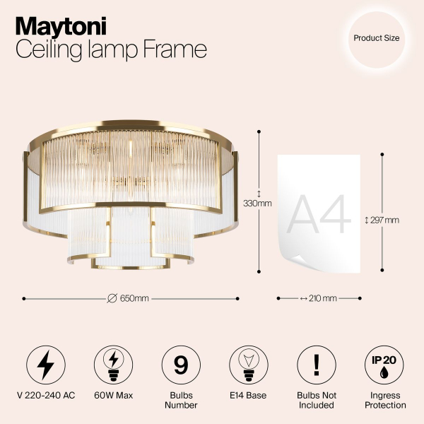 Потолочная люстра Maytoni Frame MOD174CL-09G