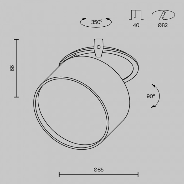 Встраиваемый светодиодный спот Maytoni Technical Onda DL024-12W4K-BMG Встраиваемый светодиодный спот Maytoni Technical Onda DL024-12W4K-BMG