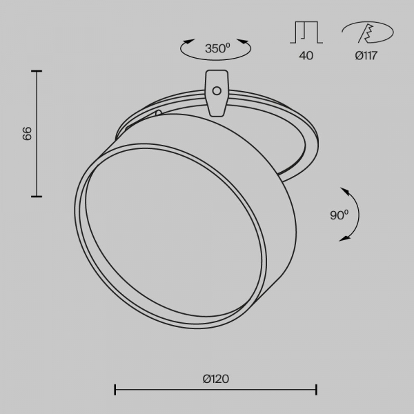 Встраиваемый светодиодный спот Maytoni Technical Onda DL024-18W3K-W Встраиваемый светодиодный спот Maytoni Technical Onda DL024-18W3K-W