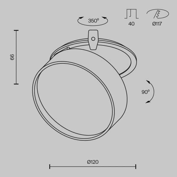 Встраиваемый светодиодный спот Maytoni Technical Onda DL024-18W4K-W Встраиваемый светодиодный спот Maytoni Technical Onda DL024-18W4K-W