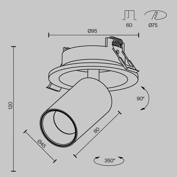Встраиваемый светодиодный спот Maytoni Technical Ceiling Focus Led C071CL-7W4K-B Встраиваемый светодиодный спот Maytoni Technical Ceiling Focus Led C071CL-7W4K-B