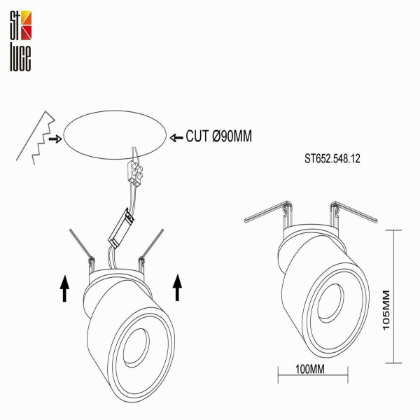 Встраиваемый светодиодный спот ST Luce ST652.548.12 Встраиваемый светодиодный спот ST Luce ST652.548.12