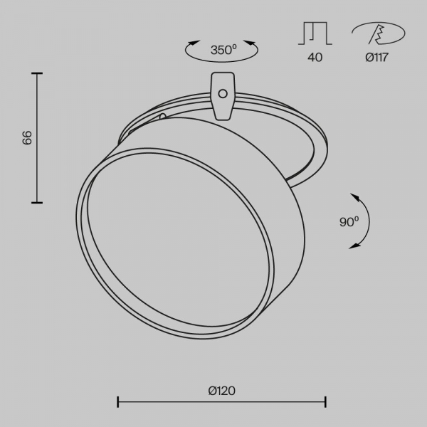 Встраиваемый светодиодный спот Maytoni Technical Onda DL024-18W4K-B