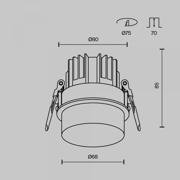 Встраиваемый светодиодный светильник Maytoni Technical Nude DL065-12W4K-W Встраиваемый светодиодный светильник Maytoni Technical Nude DL065-12W4K-W