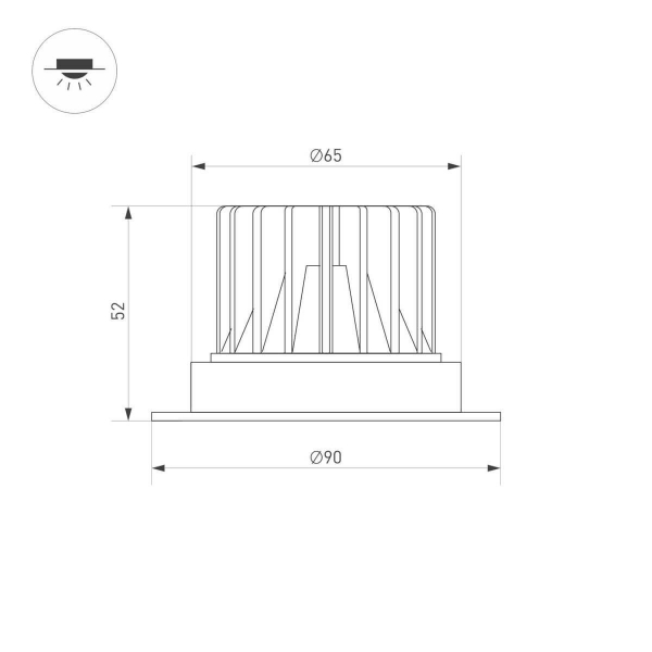 Встраиваемый светодиодный светильник Arlight MS-ATLAS-TRIMLESS-R50-8W Warm3000 037058 Встраиваемый светодиодный светильник Arlight MS-ATLAS-TRIMLESS-R50-8W Warm3000 037058