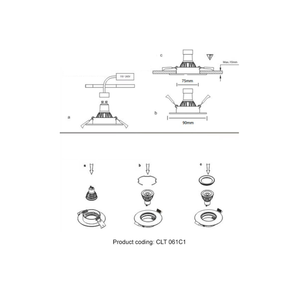 Встраиваемый светильник Crystal Lux CLT 061C1 GO