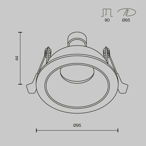 Встраиваемый светильник Maytoni Technical Downlight Share DL126-GU10-B