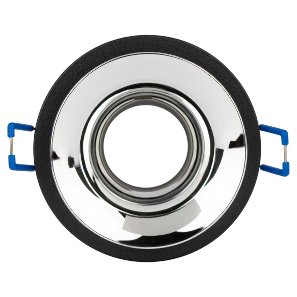 Светильник встраиваемый декоративный ЭРА KL103 BK/CH под лампу MR16 GU5.3 черный/хром Б0056355