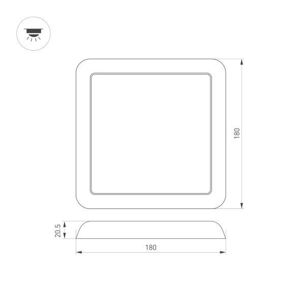 Встраиваемый светодиодный светильник Arlight CL-Fiokk-S180x180-12W Day4000-Mix 034470 Встраиваемый светодиодный светильник Arlight CL-Fiokk-S180x180-12W Day4000-Mix 034470