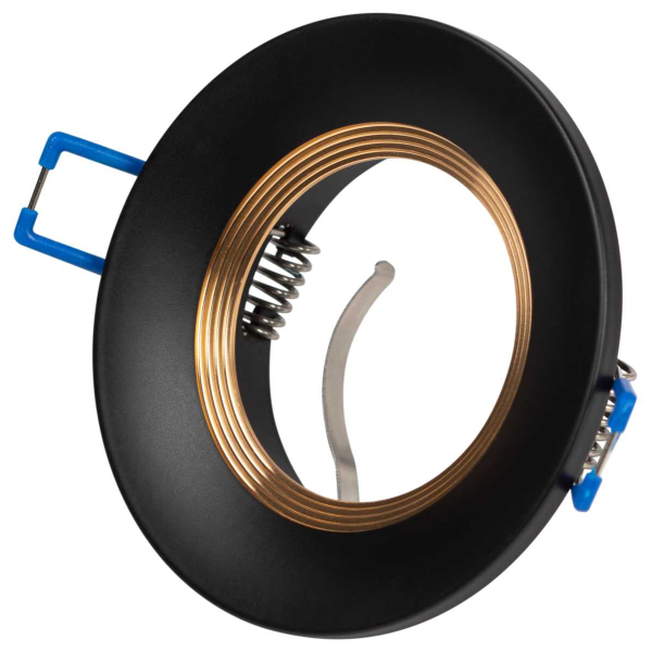 Светильник встраиваемый алюминиевый ЭРА KL107 BK/GD под лампу MR16 GU5.3 черный/золото Б0061097