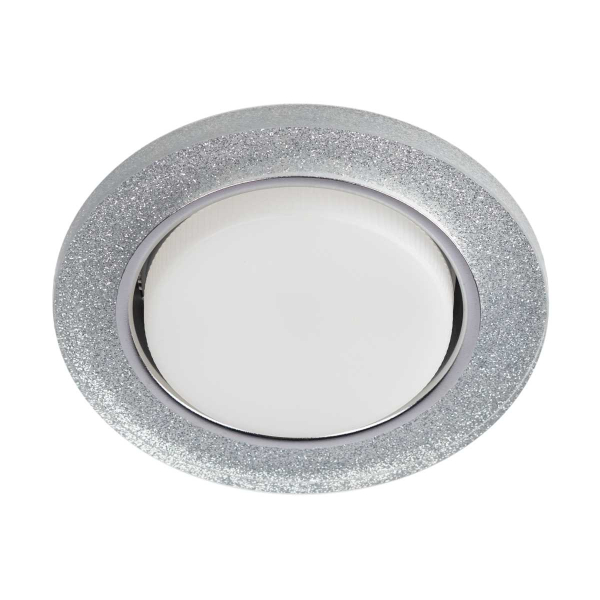 Светильник встраиваемый cо светодиодной подсветкой ЭРА DK LD51 CH/SHSL под лампу GX53 хром/серебро Б0057466