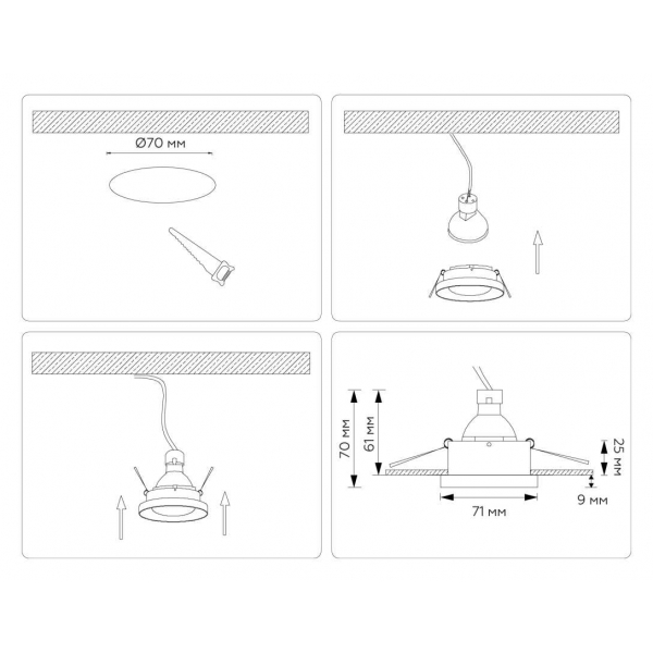 Светильник встраиваемый Ambrella Light TN102801 Светильник встраиваемый Ambrella Light TN102801