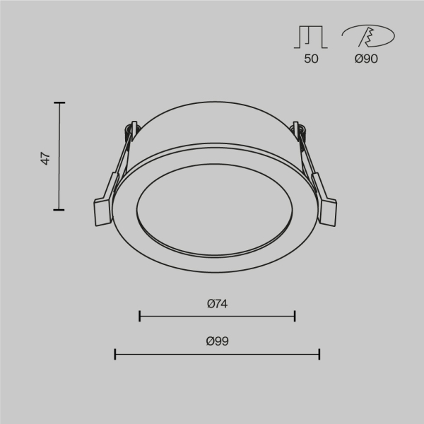 Встраиваемый светильник Maytoni Technical Downlight Orb DL130-GX53-MG