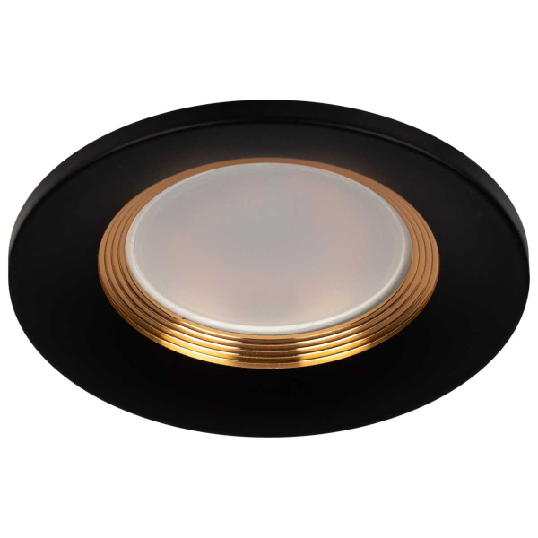 Светильник встраиваемый алюминиевый ЭРА KL107 BK/GD под лампу MR16 GU5.3 черный/золото Б0061097