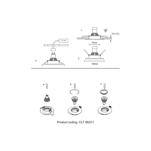 Встраиваемый светильник Crystal Lux CLT 062C1 BL