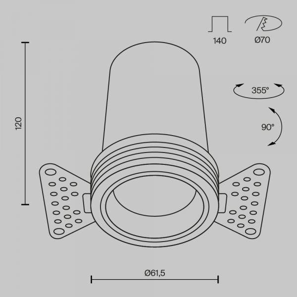 Встраиваемый светильник Maytoni Technical DL125-L12-4K-TRS-W Встраиваемый светильник Maytoni Technical DL125-L12-4K-TRS-W