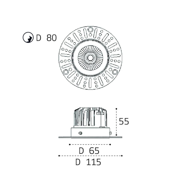Встраиваемый светильник Italline IT02-028 gold 3000K