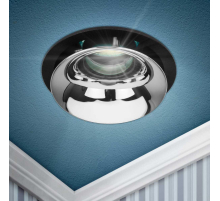 Светильник встраиваемый декоративный ЭРА KL103 BK/CH под лампу MR16 GU5.3 черный/хром Б0056355