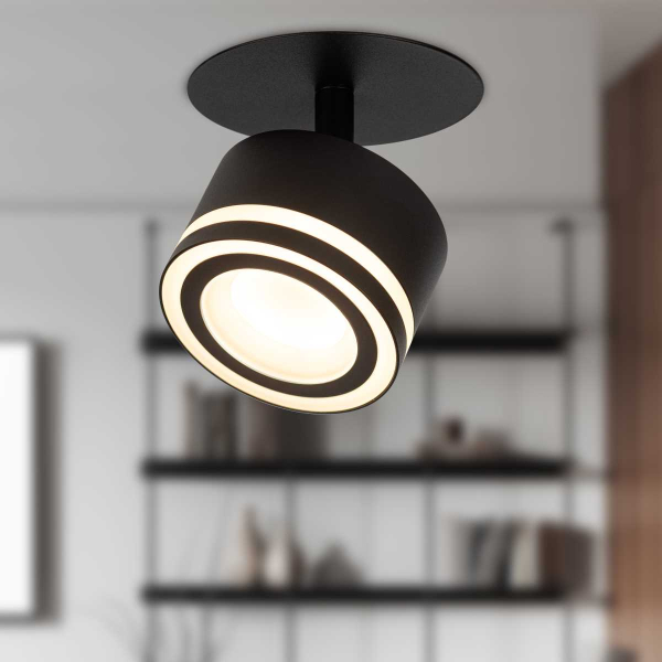 Светильник встраиваемый ЭРА DK114 BK под лампу GX53 поворотный черный Б0059790