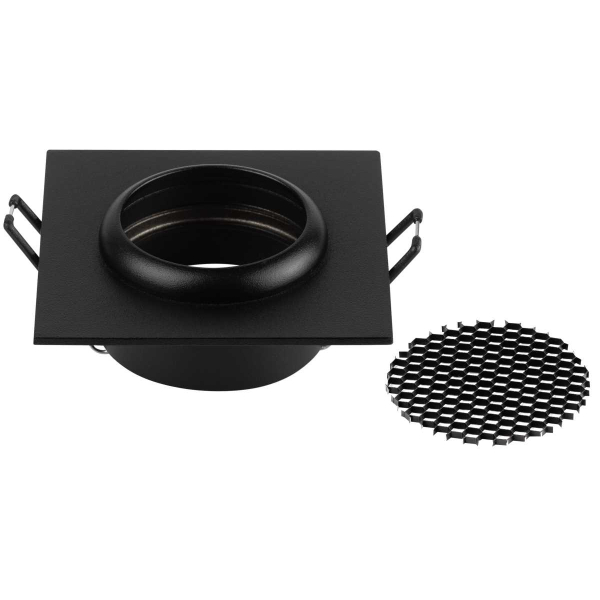 Светильник встраиваемый алюминиевый ЭРА KL110 BK под лампу MR16 GU5.3 черный матовый Б0061530