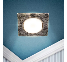 Светильник встраиваемый cо светодиодной подсветкой ЭРА DK LD50 WH/BK под лампу GX53 белый/черный Б0057469