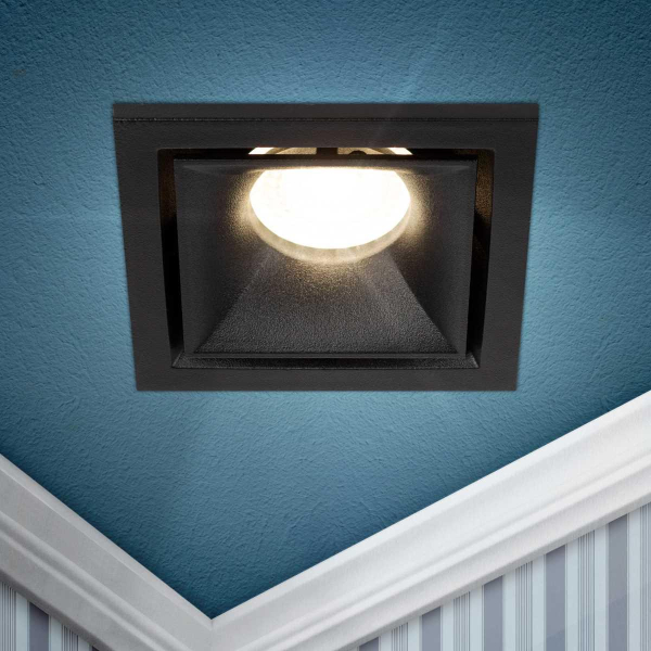 Светильник встраиваемый алюминиевый ЭРА KL101 BK под лампу MR16 GU5.3 черный Б0055587