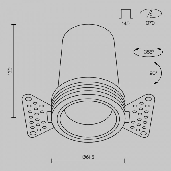 Встраиваемый светильник Maytoni Technical DL125-L12-4K-TRS-B Встраиваемый светильник Maytoni Technical DL125-L12-4K-TRS-B