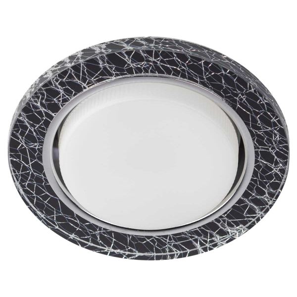 Светильник встраиваемый cо светодиодной подсветкой ЭРА DK LD51 WH/BK под лампу GX53 белый/черный Б0057464