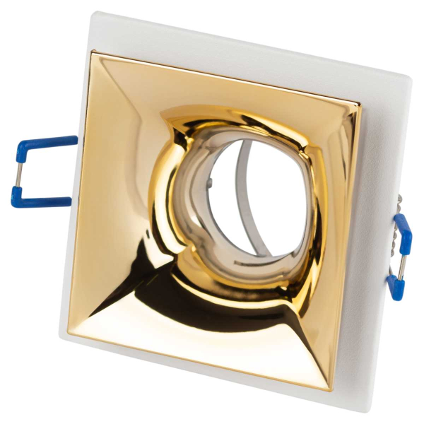 Светильник встраиваемый декоративный ЭРА KL102 WH/GD под лампу MR16 GU5.3 белый/золото Б0056352