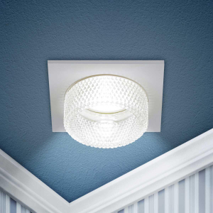 Светильник встраиваемый декоративный ЭРА DK110 WH/CL под лампу MR16 GU5.3 белый/прозрачный Б0058411