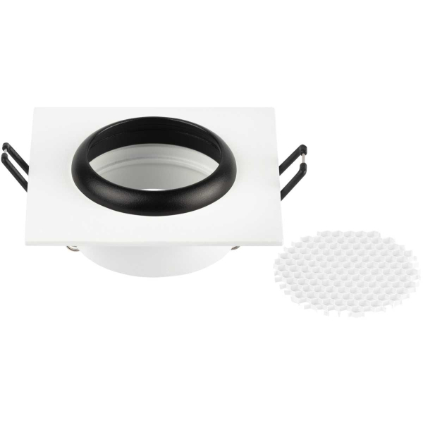 Светильник встраиваемый алюминиевый ЭРА KL110 WH/BK под лампу MR16 GU5.3 белый/черный матовый Б0061531