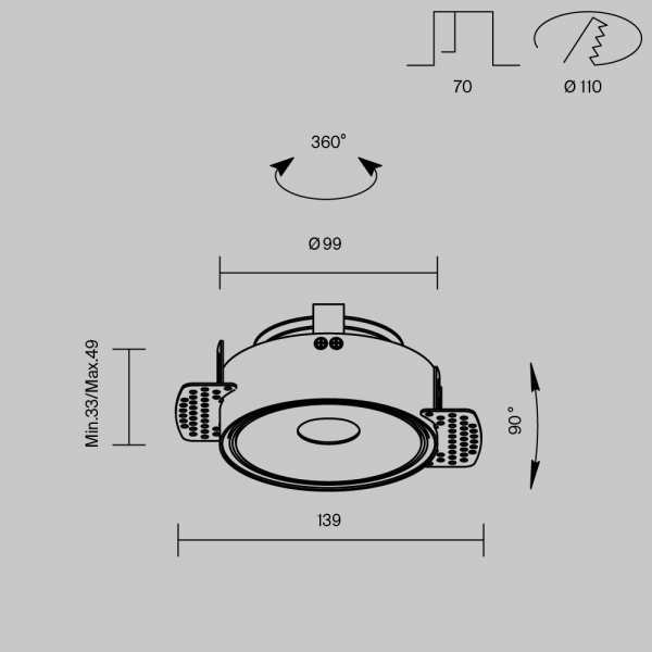 Встраиваемый светодиодный светильник Maytoni Technical Move DL060-9W3-4-6K-TRS-B Встраиваемый светодиодный светильник Maytoni Technical Move DL060-9W3-4-6K-TRS-B