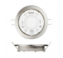 Встраиваемый светильник Uniel GX53/H2 Nickel 10 Prom UL-00005054