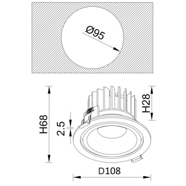 Встраиваемый светодиодный светильник Crystal Lux CLT 005C108 WH