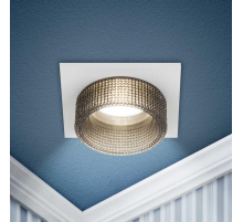 Светильник встраиваемый декоративный ЭРА DK110 WH/GR под лампу MR16 GU5.3 белый/серый Б0058408