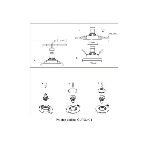 Встраиваемый светильник Crystal Lux CLT 064C1 BL Встраиваемый светильник Crystal Lux CLT 064C1 BL