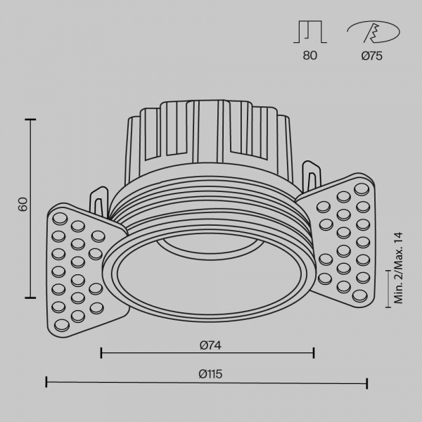 Встраиваемый светильник Technical DL058-12W2.7K-TRS-W Встраиваемый светильник Technical DL058-12W2.7K-TRS-W