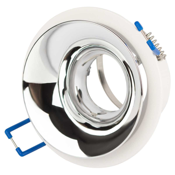 Светильник встраиваемый декоративный ЭРА KL103 WH/CH под лампу MR16 GU5.3 белый/хром Б0056353