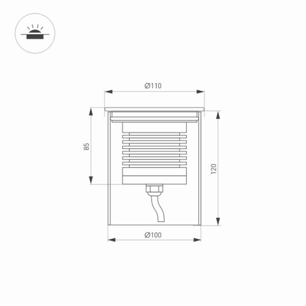 Встраеваемый светодиодный светильник Arlight LTD-GROUND-R110-15W Day4000 033578 Встраеваемый светодиодный светильник Arlight LTD-GROUND-R110-15W Day4000 033578