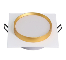 Светильник встраиваемый Feron DL506 потолочный GX53 белый + золото квадрат 51362