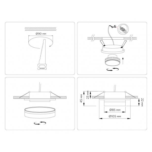 Светильник встраиваемый Ambrella Light TN6707 Светильник встраиваемый Ambrella Light TN6707