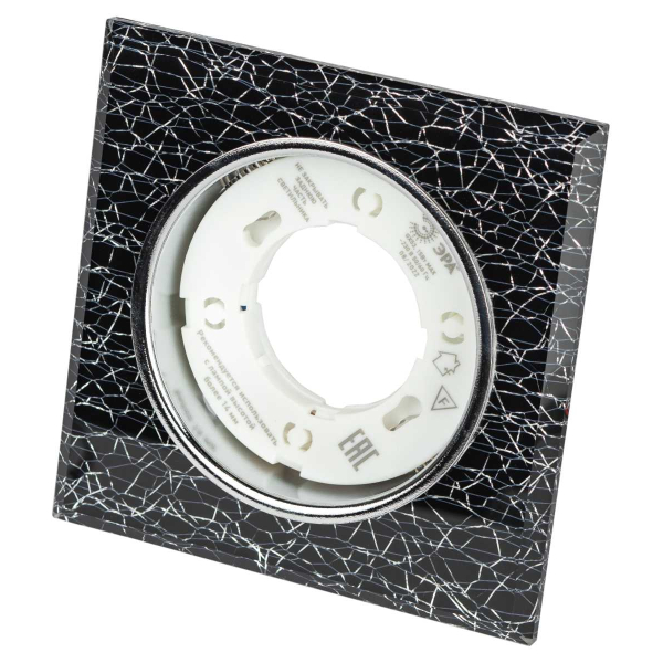 Светильник встраиваемый cо светодиодной подсветкой ЭРА DK LD50 WH/BK под лампу GX53 белый/черный Б0057469