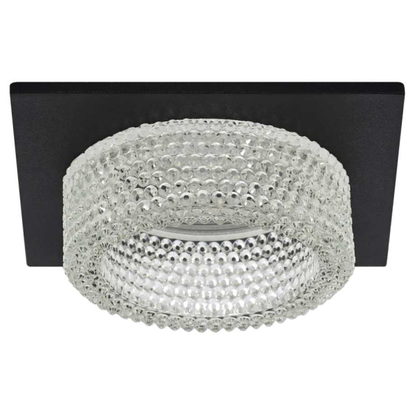 Светильник встраиваемый декоративный ЭРА DK110 BK/CL под лампу MR16 GU5.3 черный/прозрачный Б0058422