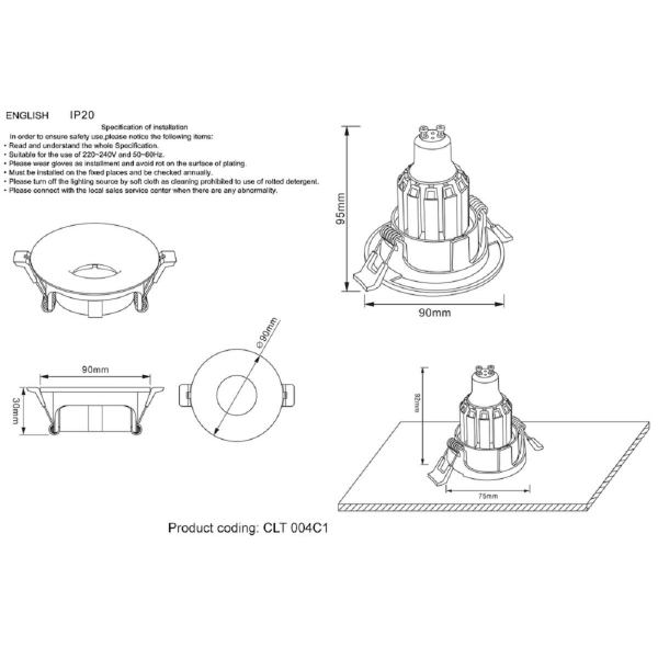Встраиваемый светильник Crystal Lux CLT 004C1 CH Встраиваемый светильник Crystal Lux CLT 004C1 CH