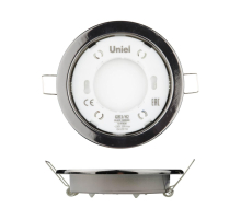 Встраиваемый светильник Uniel GX53/H2 Black Chrome 10 Prom UL-00005055