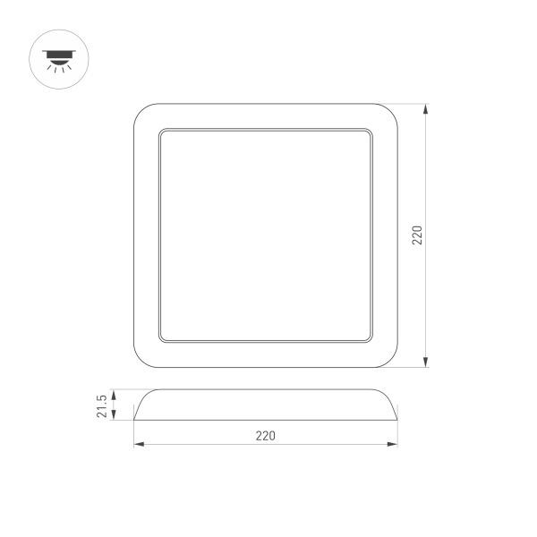 Встраиваемый светодиодный светильник Arlight CL-Fiokk-S220x220-18W Day4000-Mix 034471 Встраиваемый светодиодный светильник Arlight CL-Fiokk-S220x220-18W Day4000-Mix 034471