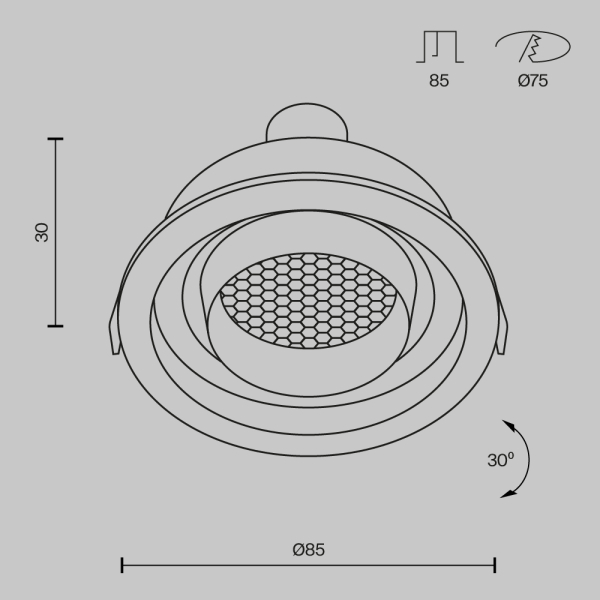 Встраиваемый светильник Maytoni Technical DL113-GU10-01-RD-W