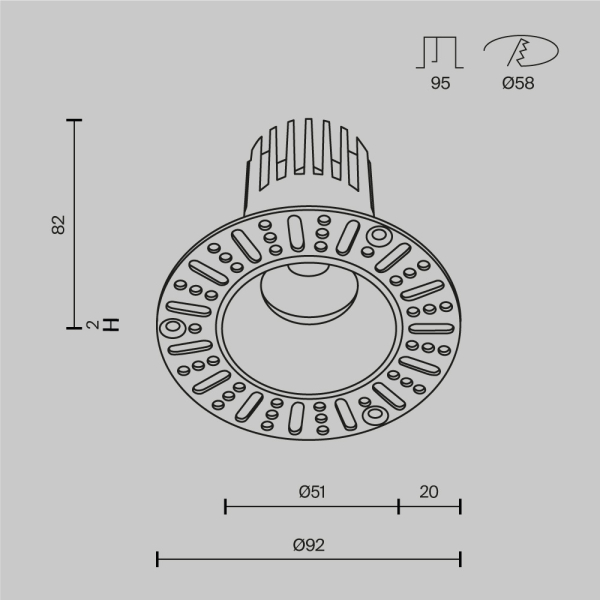Встраиваемый светильник Maytoni Technical Downlight Dip DL124-10W-4K-TRS-B