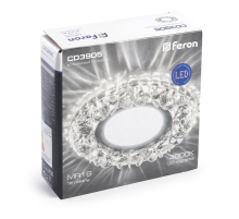 Светильник встраиваемый с белой LED подсветкой Feron CD3905 потолочный MR16 G5.3 белый 41827