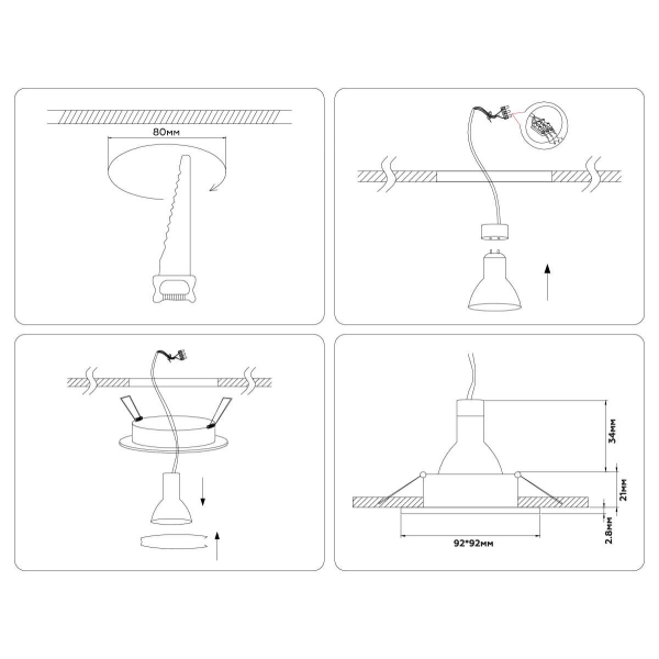 Встраиваемый точечный светильник MR16 AMBRELLA LIGHT TECHNO SPOT A8920